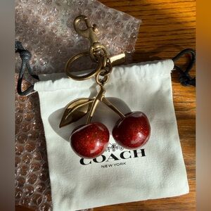 Coach Glittering Red Cherry Keychain